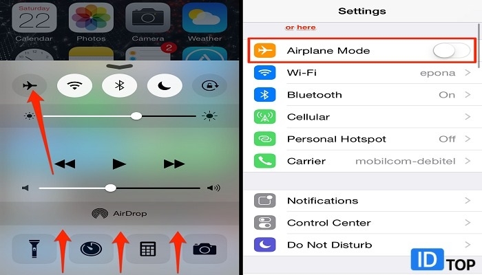تنظیمات آیفون