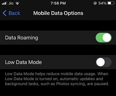 آموزش فعال سازی قابلیت Low Data Mode آموزش فعال سازی قابلیت Low Data Mode